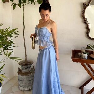 12th Tribe Dahlia Set in Blue. Sz Small in both. Worn once + STUNNING on!